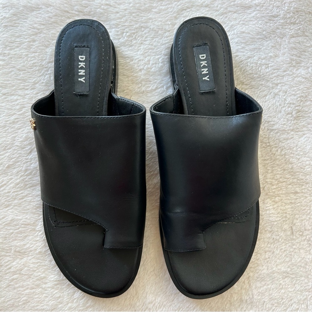 DKNY Black Mules Minimalist Design